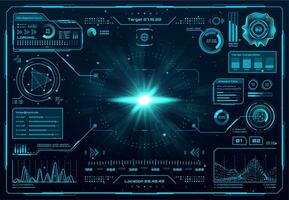 Spaceship radar screen interface HUD dashboard vector