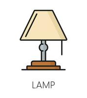 Lamp furniture icon, home interior light item vector