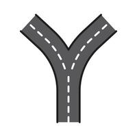 Highway road color icon, traffic route crossroad vector