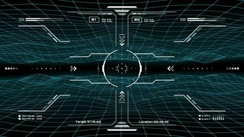 Military HUD interface, target aim controls screen vector