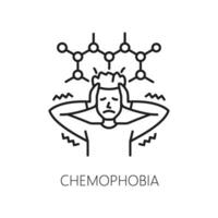 Human chemophobia phobia, mental health icon vector