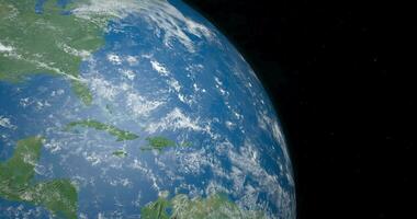 central America en planeta tierra girando desde el exterior espacio video