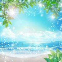 AI generated magic summer background with copy space photo