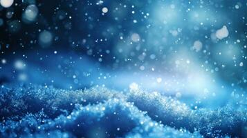 AI generated magic winter background with copy space photo