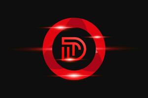 DT Red logo Design. Vector logo design for business.