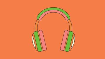 Animé 2d casque de musique video