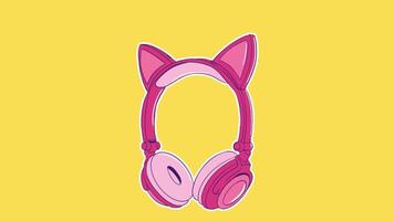 Animé 2d casque de musique video