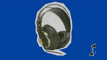 Animé 2d casque de musique video