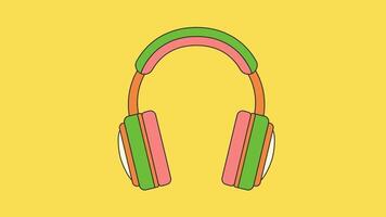 Animé 2d casque de musique video