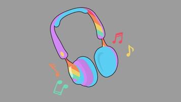 Animé 2d casque de musique video