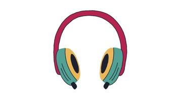 Animé 2d casque de musique video