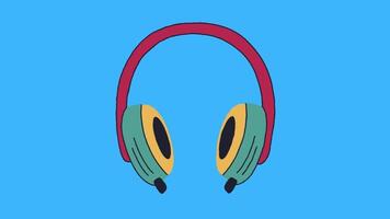 Animé 2d casque de musique video