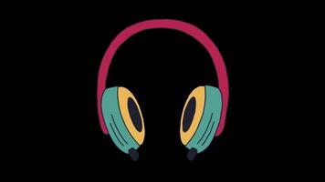 Animé 2d casque de musique video