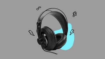 Animé 2d casque de musique video