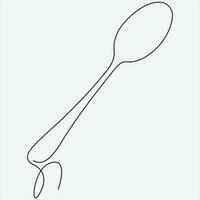 Continuous line hand drawing vector illustration spoon art