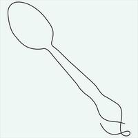 Continuous line hand drawing vector illustration spoon art