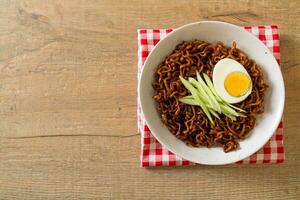 Korean Instant Noodle with Black Bean Sauce or Jajangmyeon or JJajangmyeon photo