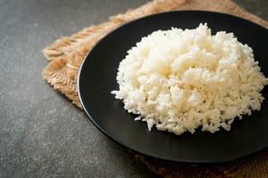 cooked rice on plate photo