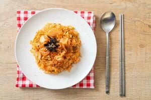 kimchi fried rice with seaweed and white sesame photo