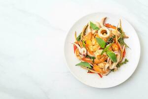 stir fried spicy sea food photo