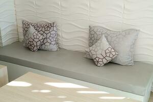 comfortable pillows on sofa for relax photo