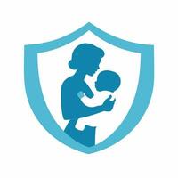 AI generated Perinatal center filled colorful logo. Hospital protect pregnant women and newborns. Design element. Ai art for corporate branding, pediatric services vector