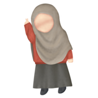 illustration of young muslim girl png