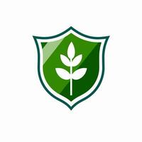 AI generated EV filled green logo. Sustainable transportation. Eco friendly business value. Leaf inside shield simple icon. Design element. Ai art for corporate branding vector