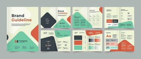 Brand Guideline and brand guide template vector