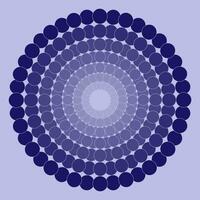 Abstract vector pattern in the form of blue geometric shapes arranged in a circle on a light background