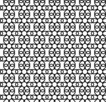 Vector geometric seamless pattern in the form of a black lattice of flowers on a white background