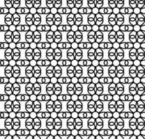 Vector geometric seamless pattern in the form of a black lattice of flowers on a white background