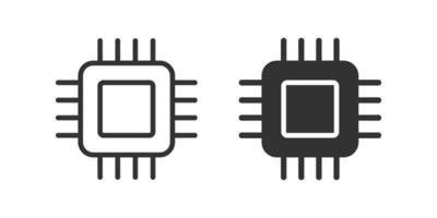 Computer chip icon. Processor signs. CPU symbol. Microchip symbols. Microprocessor icons. Black color. Vector sign.