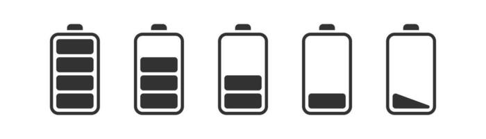 Battery icon. Power energy signs. Charge symbol. Charger for phone symbols. Car accumulator icons. Vector isolated sign.