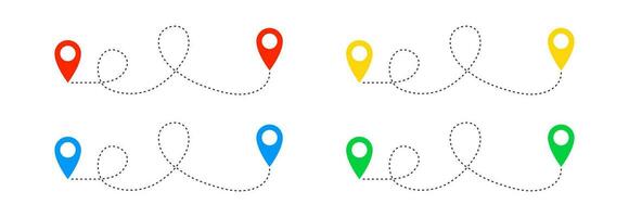 Geo location icon. Map pin symbol. Direction road background. Place marker. Navigation position. Destination address. GPS tag. Flat color. Vector sign.