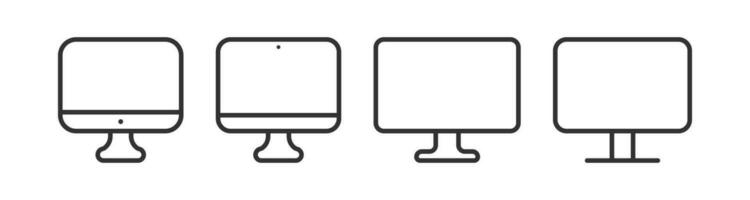 Monitor icon. Screen signs. PC symbol. Computer symbols.Digital display TV icons. Black color. Vector sign.