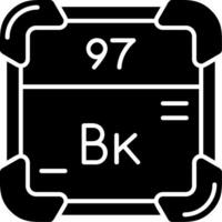 Berkelium Glyph Icon vector