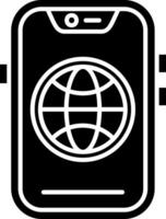 icono de glifo global vector