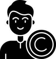 Copyright Glyph Icon vector