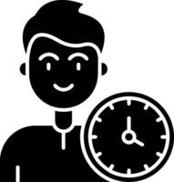 icono de glifo de tiempo vector