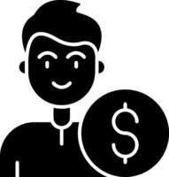 Dollar Glyph Icon vector