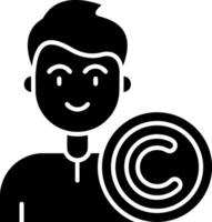 Copyright Glyph Icon vector