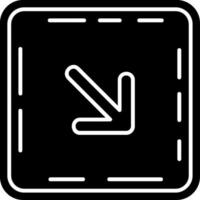 Down right arrow Glyph Icon vector