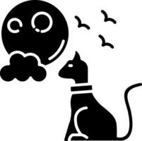 icono de glifo de gato negro vector