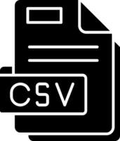 csv glifo icono vector