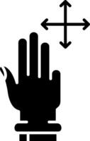 Tres dedos moverse glifo icono vector