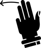 Three Fingers Left Glyph Icon vector