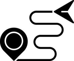 Route Glyph Icon vector