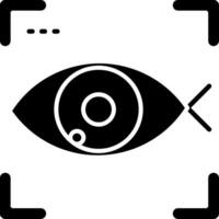 pescado ojo glifo icono vector