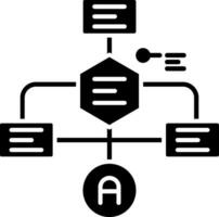 icono de glifo de diagrama de flujo vector